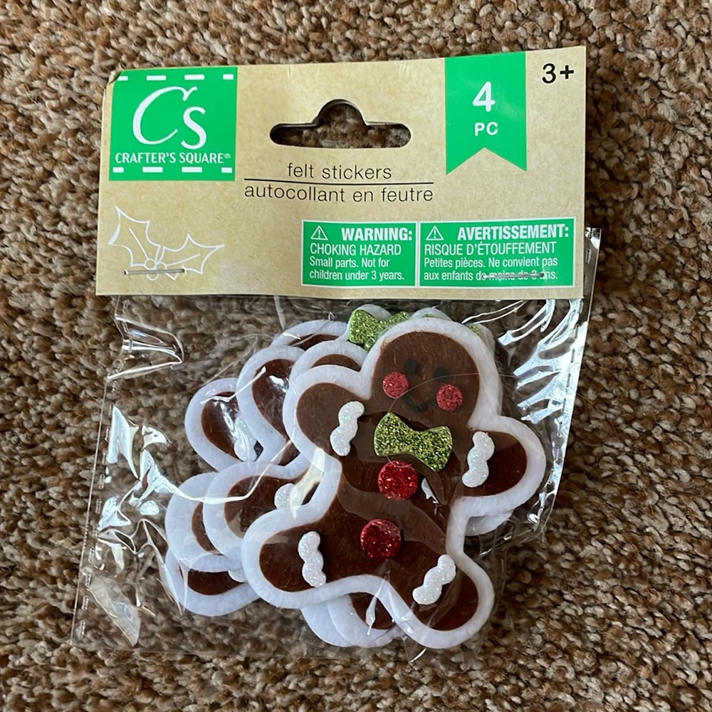 4 Crafter’s Square Gingerbread felt stickers